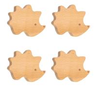 Lot de 4 boutons de tiroir en bois de hêtre massif pour placard, commode, armoire, trou unique, poignées de porte de meubles, poignées de porte en bois naturel de rechange