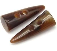 Lot de 4 boutons en résine en forme de corne de 40 mm et 50 mm pour vêtements, veste, blazer, pardessus, décoration d'hiver, bricolage, motif marron, 50 mm