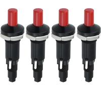 Lot de 4 boutons poussoirs piézoélectriques d'allumage à double sortie pour barbecue à gaz, cheminée et four Noir