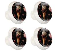 Lot de 4 boutons ronds en ABS pour tiroirs de commode, chocolat, dessert, crème glacée, pour placard de cuisine, armoire, chambre à coucher