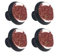 Lot de 4 boutons ronds en ABS pour tiroirs de commode, cowboy et fille de vache - Motif Wild West - Pour cuisine, armoire, chambre à coucher
