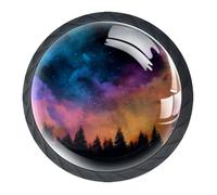 Lot de 4 boutons ronds pour tiroirs de commode, bleu ciel nocturne mystérieux et coloré en ABS pour placard de cuisine, armoire, quincaillerie de chambre à coucher