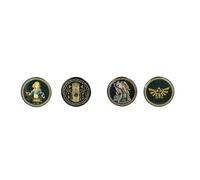 Lot de 4 boutons Zelda Tears of the Kingdom - Blason d'authentification, Link, Zelda et Hyrule, Multicolore, Taille unique
