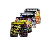 FREEGUN Boxer Enfant Chupa Chups, Caleçon Garçon, Respirant et Ultra-Doux (Lot de 4), Jaune Taille 8 ans/10 Ans