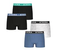 Lot de 4 boxers garçon easy color athena noir-bleu-chiné 12A
