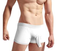 Lot de 4 boxers pour homme avec nez d'éléphant doux Sissy Boyshort Jockstrap rehausseur de tronc d'éléphant Sous-vêtement Boxer Slip respirant Entraînement Sports exotiques