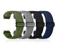Lot de 4 bracelets de montre en nylon de 20 mm, quatre couleurs, élastiques à libération rapide, compatibles avec Garmin Vivoactive 6/5/3, Garmin Venu 2 Plus, Garmin Vivomove 3, Amazfit Bip 3