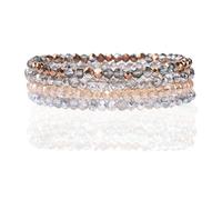 Lot de 4 bracelets de perles pour femme, bracelets d'amitié, bracelets de perles, bracelets à breloques, beaux bracelets en pierres multicouches, cadeau d'anniversaire pour amis et entre amies