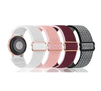 Lot de 4 bracelets élastiques en nylon - 18 mm, 19 mm, 20 mm, 22 mm - Libération rapide - Compatible avec Samsung, Garmin, Fossil, Amazfit, Huawei Watch