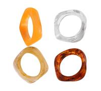 Lot de 4 bracelets épais en résine style punk vintage | larges bracelets géométriques pour vacances, rendez-vous de rue, anniversaire, vacances, trajets quotidiens, performance