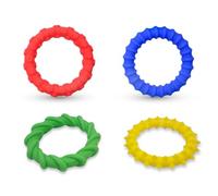 Lot de 4 Bracelets Sensoriels en Silicone, Bracelets Anti Stress Enfants, Adaptés aux Enfants Autistes à Spéciaux, pour Soulager Le Stress et L'anxiété