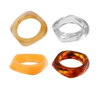 Lot de 4 bracelets vintage en résine pour femme, larges bracelets géométriques pour vacances, streetwear, anniversaire, vacances, trajets quotidiens, performance