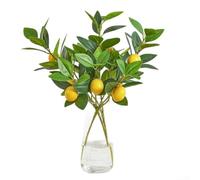 Lot de 4 branches de citron artificielles avec faux citrons réalistes pour vase et décoration de bureau