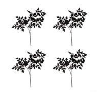 Lot de 4 branches d'érable d'automne en plastique à des fins décoratives, convient pour Halloween et Thanksgiving, décoration saisonnière de maison ou d'événement (45 cm)