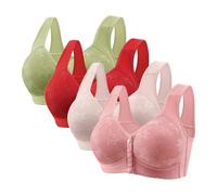 Lot de 4 Brassiere Femme sans Armature Soutien Gorge Fermeture Devant Soutien Gorge Push Up sous Vetements Feminins Soutiens-Gorge Bra Top 2026 Mes Commandes en Cours de Livraison Multicolore XXL