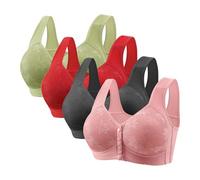 Lot de 4 Brassiere Femme sans Armature Soutien Gorge Fermeture Devant Soutien Gorge Push Up sous Vetements Feminins Sexy Brassière Soutiens-Gorge Bra Top 2026 Mes Commandes Multicolore XL