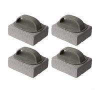 Lot de 4 briques de nettoyage en pierre ponce avec poignée ergonomique pour barbecue, four, cuisinière et carrelage - anti-rayures et réutilisables