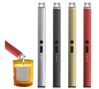 Lot de 4 briquets à arc électrique de 9,3 cm - Rechargeable par USB - Avec serrure de sécurité - Pour cuisine, dessert, camping et barbecue
