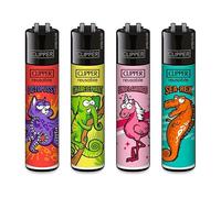 Lot de 4 briquets Clipper - Motifs Insolites (Chimeras)