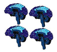 Lot de 4 broches anatomiques en forme de cerveau, design unique de structure du cerveau humain, idéales pour les tenues quotidiennes, les fêtes et les cadeaux, accessoires de broche anatomique pour le