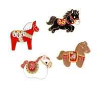 Lot de 4 broches artistiques légères pour poitrine - Accessoire moderne pour l'année 2026