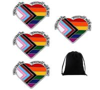 Lot de 4 broches d'amour arc-en-ciel avec 1 sac de rangement, épinglettes, accessoires gay pride, broches d'amour à la mode, boutons en émail, accessoires décoratifs, convient pour les vêtements, les