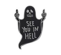 Lot de 4 broches d'Halloween en alliage émaillé avec citrouille, fantôme, chapeau de sorcière et chauve-souris - Accessoires décoratifs pour vêtements, vestes, sacs et fêtes de fin d'année, 2,1 x 2,4