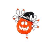 Lot de 4 broches d'Halloween en alliage émaillé avec citrouille, fantôme, chapeau de sorcière et chauve-souris - Accessoires décoratifs pour vêtements, vestes, sacs et fêtes de fin d'année, 2,1 x 2,4