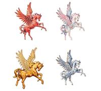 Lot de 4 broches élégantes en forme de cheval volant en alliage léger sur le thème des animaux, One Size, Comme décrit