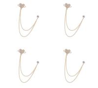 Lot de 4 broches en alliage pour cardigan, poitrine, chemise - Broche tendance pour de longues heures - Confortables sur les costumes, les événements d'affaires, Fivepointed star, Comme décrit