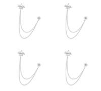 Lot de 4 broches en alliage pour cardigan, poitrine, chemise - Broche tendance pour de longues heures - Confortables sur les costumes, les événements d'affaires, Fivepointed star, Comme décrit