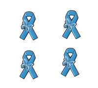 Lot de 4 broches papillon bleu en alliage de zinc pour sensibilisation au cancer du côlon, au cancer colorectal, au cancer de la prostate, à l'épilepsie et aux campagnes de sensibilisation aux