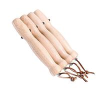 Lot de 4 brochettes de barbecue en acier inoxydable avec manche en bois - Long feu de camp télescopique - Accessoires de barbecue - Pour barbecue, feu de camp et camping - Pour hot dogs shish-kebab