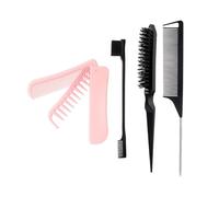 Lot de 4 brosses à cheveux à queue torsadée 2 en 1 pliable pour homme et femme Cadeau démêlant