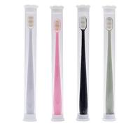 Lot de 4 brosses à dents à poils doux pour une utilisation familiale avec motifs ondulés pour améliorer le nettoyage des dents sensibles