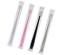 Lot de 4 brosses à dents à poils doux pour une utilisation familiale avec motifs ondulés pour améliorer le nettoyage des dents sensibles et les soins des dents sensibles