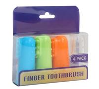 Lot de 4 brosses à dents pour animaux domestiques - Petite tête de nettoyage pour chiens - Brosse de nettoyage pour chiens de mauvaise haleine - Outil de soins pour chiens avec poils - Réutilisables