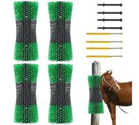 Lot de 4 brosses à gratter pour le bétail, gratte-dos pour cheval, soulage les démangeaisons et nettoie - Brosse à gratter pour animaux de ferme - Brosse à gratter semi-circulaire pour bovins, moutons