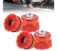 Lot de 4 brosses à pot pour meuleuse d'angle M14 - En nylon - 75 mm - Pour l'ébavurage, l'élimination de la rouille et l'élimination de la peinture