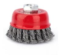 Lot de 4 brosses à récurer Brosse tressée Brosse de bol en fil d'acier de qualité supérieure pour le nettoyage des travaux abrasifs la rouille la peinture détartrage M14 Fil 75 mm Diamètre 4 Pack