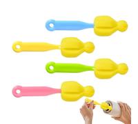 Lot de 4 brosses à tétons pour biberons - Brosse en mousse pour ouvertures étroites, écouvillon à long manche avec pointe absorbante, outil de désinfection, nettoyant de précision pour tétines, valves
