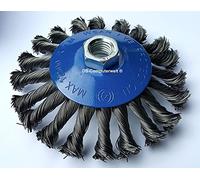 Lot de 4 brosses coniques Ø 125 mm - Brosse à poncer - M14 x 2 brosses à fil/brosse à balai conique/brosse métallique