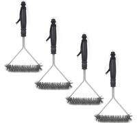 lot de 4 brosses de barbecue 30cm avec poils en acier inoxydable | Accessoires pour barbecue au charbon de bois, au gaz et électrique | Brosse de nettoyage BBQ pour chaque grille de barbecue | avec br