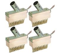 Lot de 4 brosses de désherbage pour mauvaises herbes - Brosse en acier avec manche - Brosses de rechange - Grattoir à joints - Balai de jardin pour nettoyage des joints - Lot de 4
