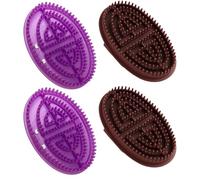 Lot de 4 brosses de massage pour le corps, avec modèle violet, pour la relaxation musculaire, le drainage lymphatique et le massage en couple, avec poignée ergonomique, détente dans tout le corps
