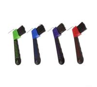 Lot de 4 brosses de nettoyage en forme de fer à cheval avec manche en | Poils texturés à code couleur pour enlever les débris des crevasses pour propriétaires d'équitation, entraîneurs