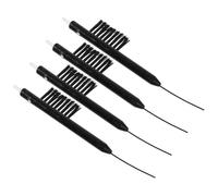 Lot de 4 Brosses de Nettoyage Magnétiques pour Appareils Auditifs Noirs | Caoutchouc, ABS et Nylon, Format Léger à Emporter, Entretien Précis des Prothèses Auditives