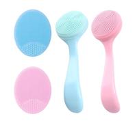 Lot De 4 Brosses De Nettoyage Manuelles Douces Pour Le Visage, Brosse De Nettoyage Du Visage, Brosse Exfoliante Pour Le Visage, Épurateur En Silicone Pour Le Visage, Rose)