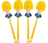 Lot de 4 brosses de toilette amusantes pour salle de bain - Outils de nettoyage de salle de bain - Brosse de toilette Borstel Donald Trump - Accessoires de nettoyage pour la maison et l'hôtel - Cadeau