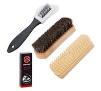 Lot de 4 Brosses en Daim pour Chaussures - Brosse à Chaussures Avec Gomme pour l'Entretien du Daim, du Nubuck et du Suède